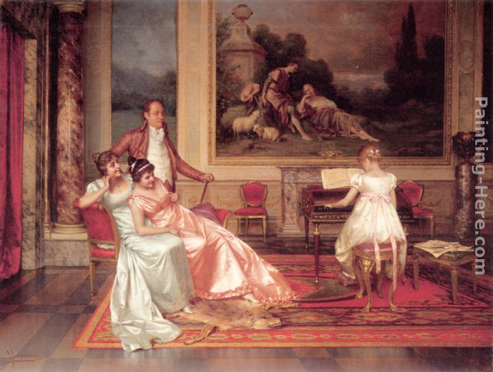 The Piano Recital painting - Vittorio Reggianini The Piano Recital art painting